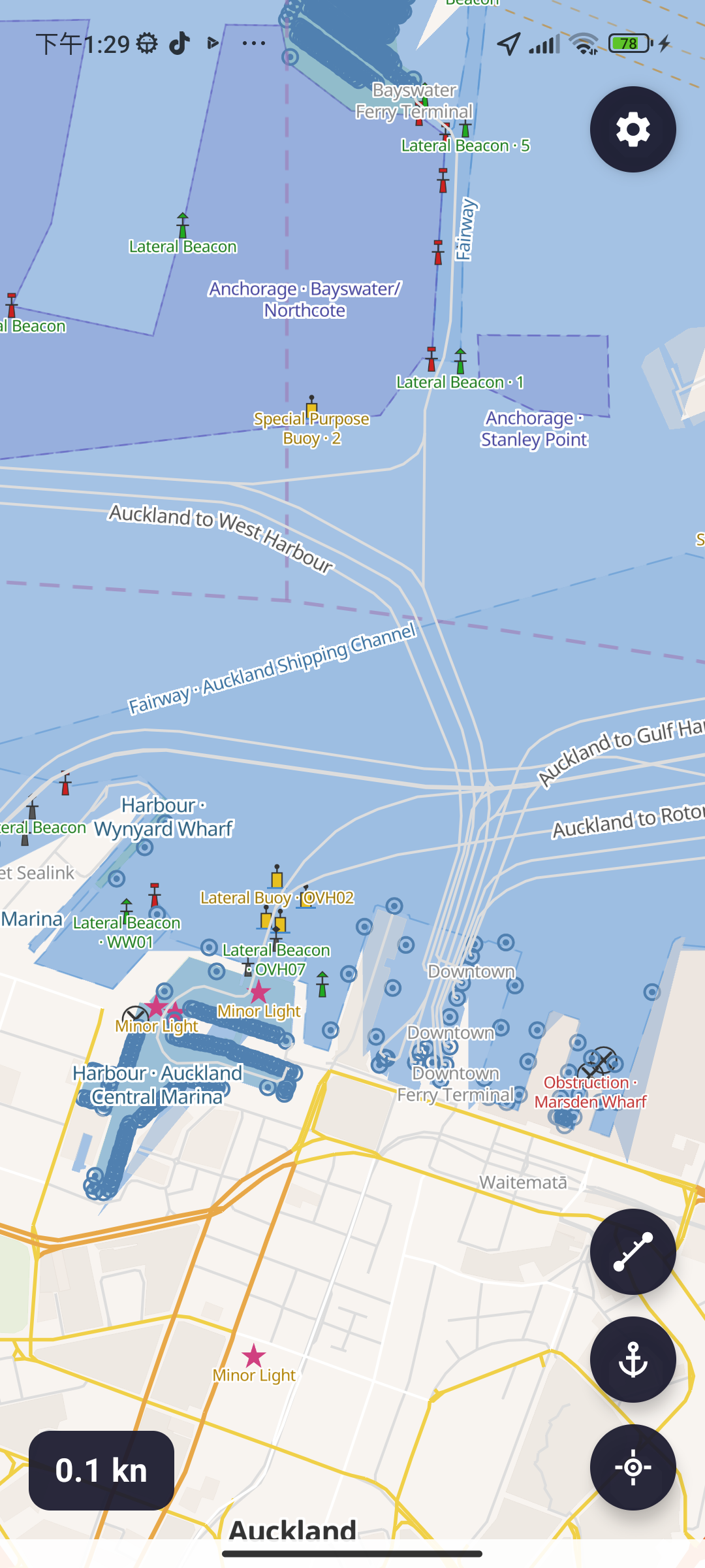 Sea Chart nautical map with seamarks and GPS tracking